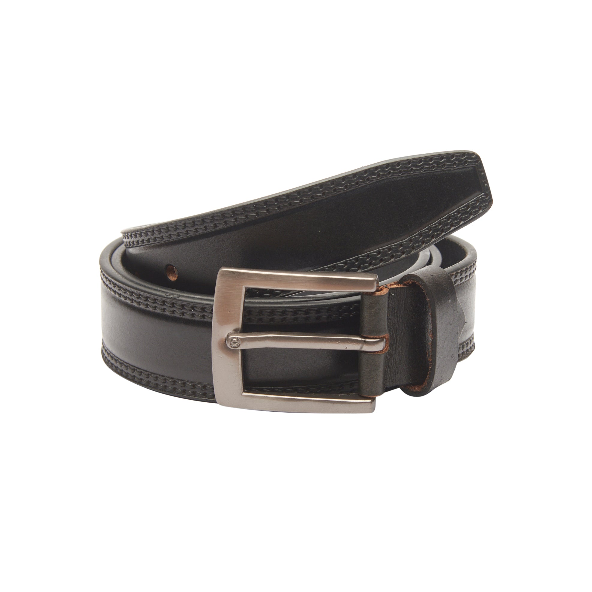 Buy CRUST Brown Mens Old Fashion Black Leather Belt